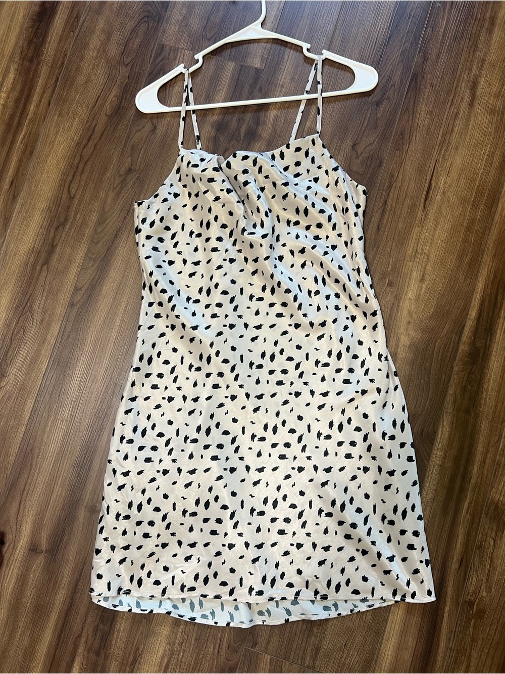 Lola Grace Cream & Black Spotted Slip Dress